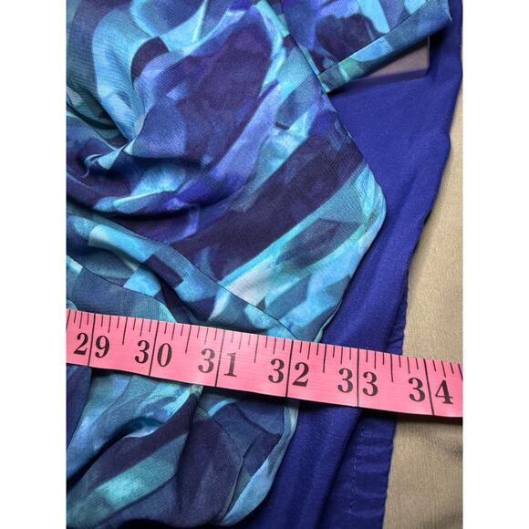 Catherines blue abstract button down‎ shirt womens 5X wacky art to wear artsy - Picture 5 of 7